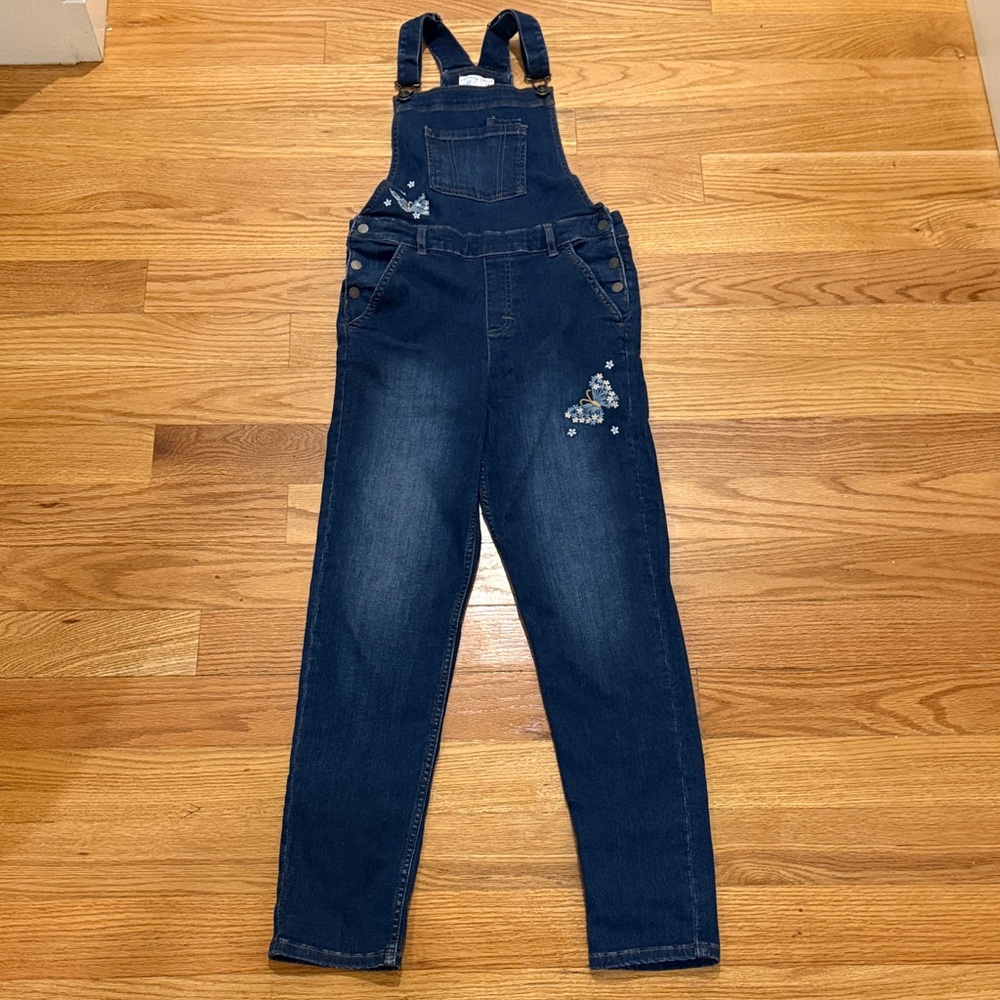 Fat face girls size 12 overalls with Floral Embroidery